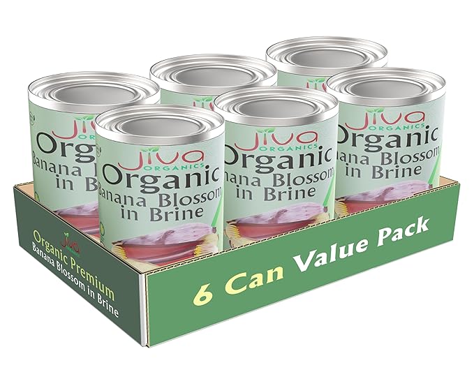 Jiva Organic Banana Blossoms 14 Ounce (Pack of 6) - BPA Free Gluten Free - Delicious Meatless Alternative