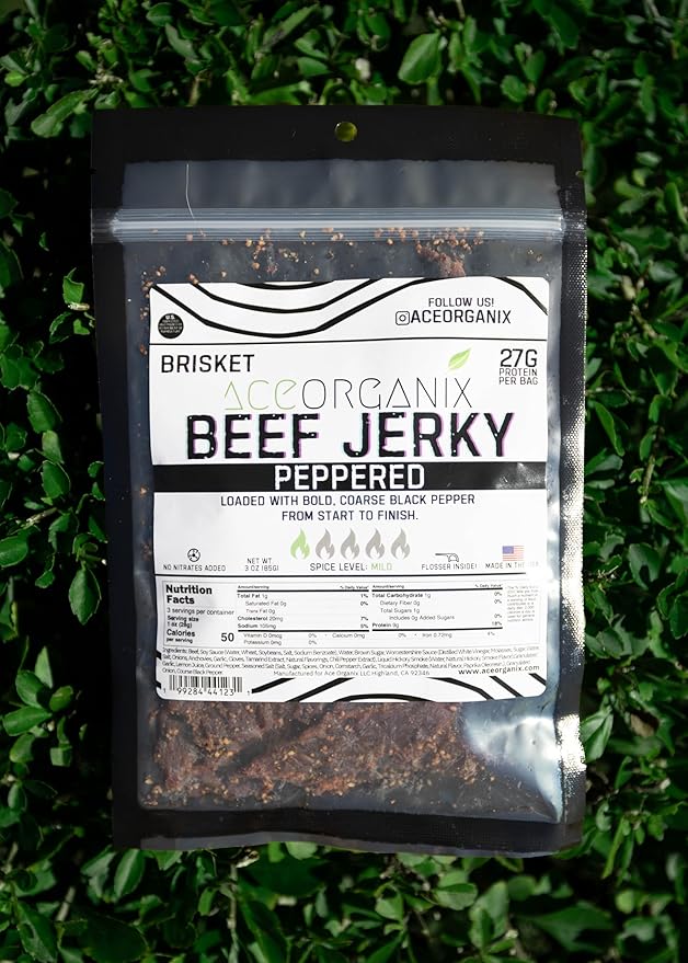 Ace Organix Premium Brisket Beef Jerky Snack Multiple Flavors Made in USA (Classics Bundle)