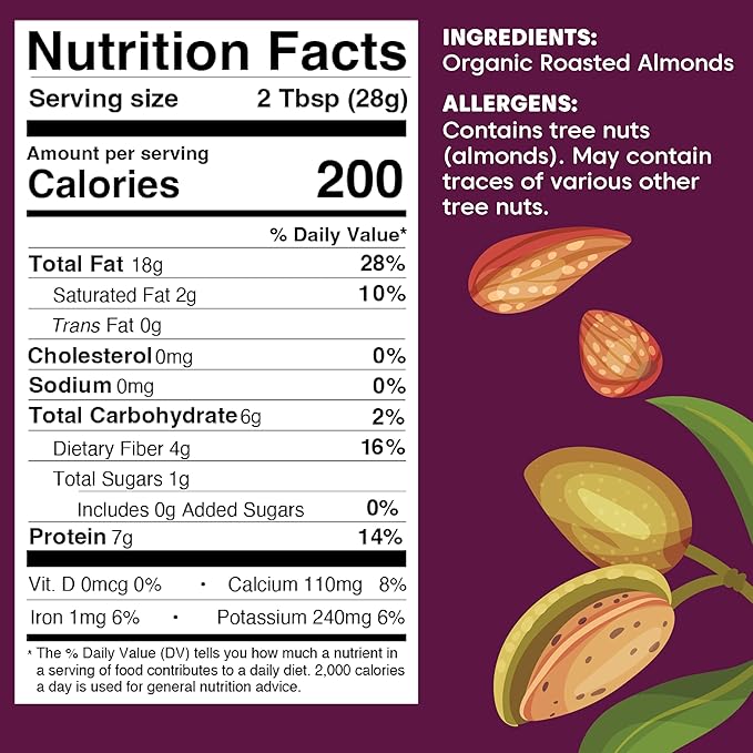 Wilderness Poets Roasted Almond Butter - Organic Smooth Creamy No Salt Unsweetened Nut Butter - Bulk Size (17 Pound - 2 Gallon)