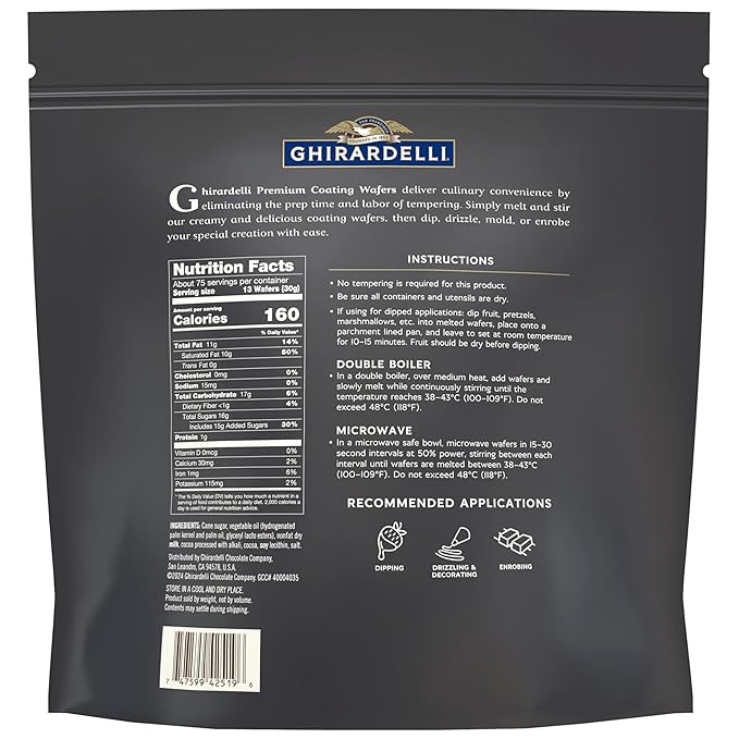 Ghirardelli Premium Dark Coating Wafers 5lb Bag (Pack of 2)