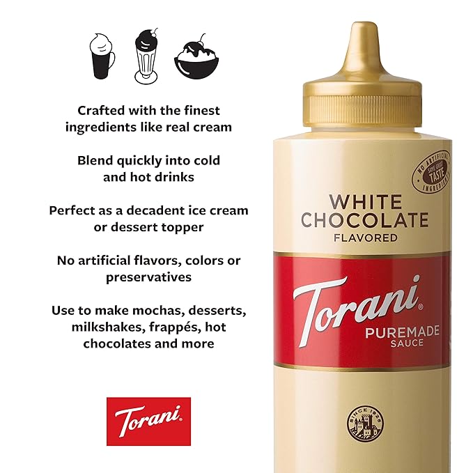 Torani Puremade Sauce White Chocolate 16.5 Ounces (Pack of 4)