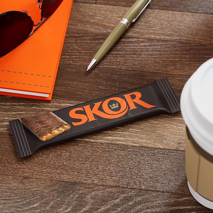 SKOR Crisp Butter Toffee and Chocolate Candy Bars 1.4 oz (18 Count)