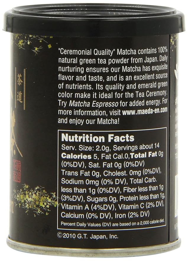 Maeda-En Matcha Ceremonial Quality Green Tea Powder 1-Ounce