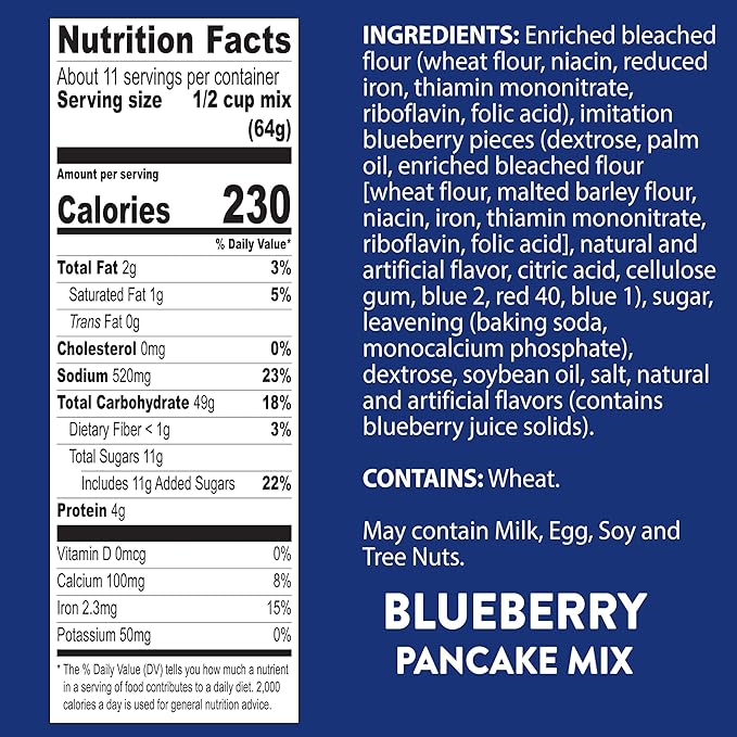 Krusteaz Complete Pancake Mix Blueberry Pancake Mix 25.2-Ounce Box (Pack of 8)