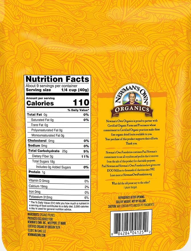 Newman's Own Organics Pitted Prunes 12-Ounce (Pack of 12)