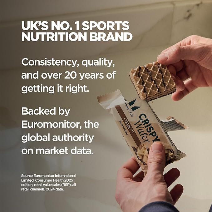 Myprotein Protein Bars Crispy Protein Wafers 15g High Protein Snacks Box of 10 Chocolate Hazelnut Wafers Packs Milk &amp Whey Protein Isolate Light &amp Crunchy