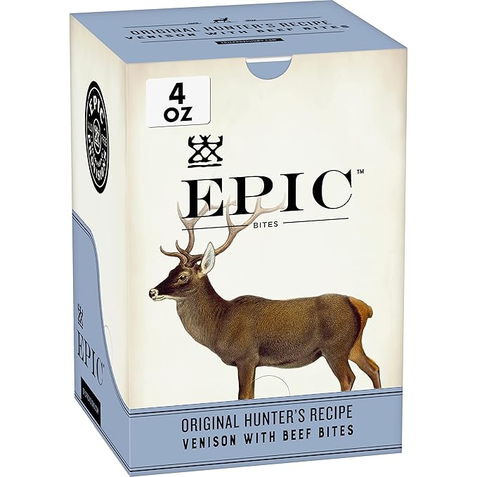 EPIC Venison with Beef Bites Original Hunter's Recipe Keto Friendly Whole30 Approved Gluten Free 8 Count 20 oz