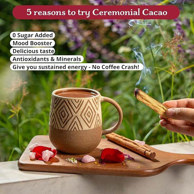 Cacao Adventures Ceremonial Grade Cacao | 100% Pure | Dairy Free &amp Vegan | Unsweetened | Ethically sourced and sustainably grown |Vegan Peruvian| 8 oz