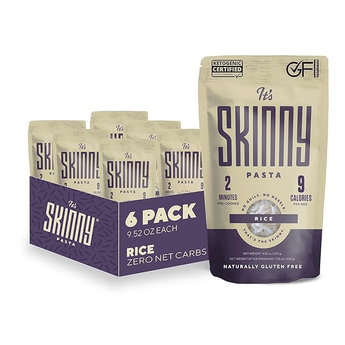 It’s Skinny Fettuccine and Orzo Bundle — Healthy Low-Carb Low Calorie Konjac Pasta — Fully Cooked and Ready to Eat — Keto Gluten Free Vegan and Paleo-Friendly (12-Pack)