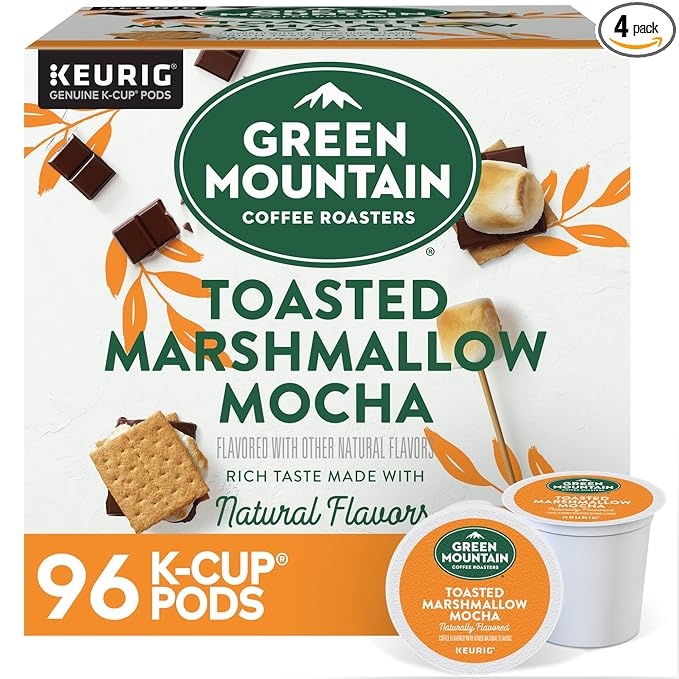 Green Mountain Coffee Roasters Toasted Marshmallow Mocha Keurig Single-Serve K-Cup Pods Light Roast Coffee 96 Count (4 Packs of 24)