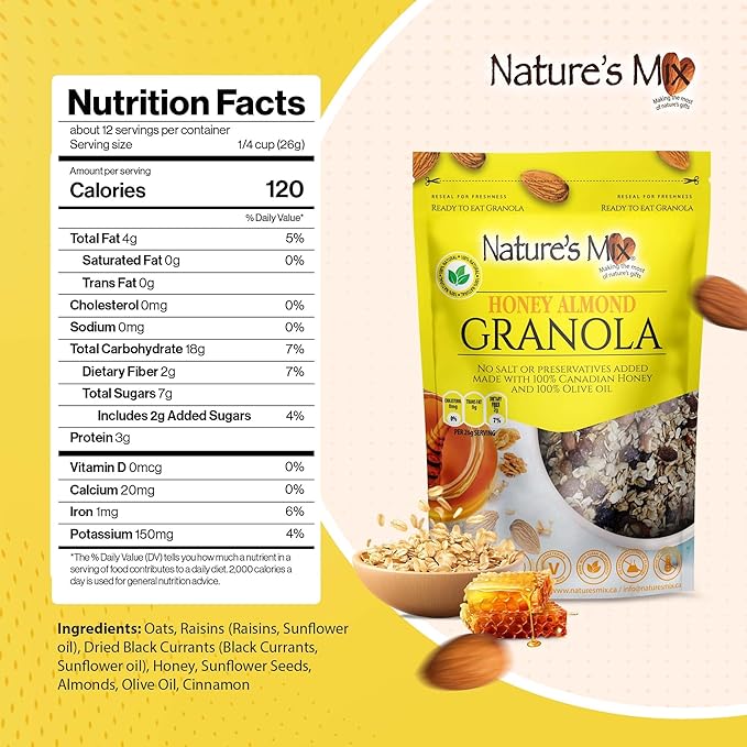 Nature's Mix Granola Honey Almond (Pack of 6) 11 oz