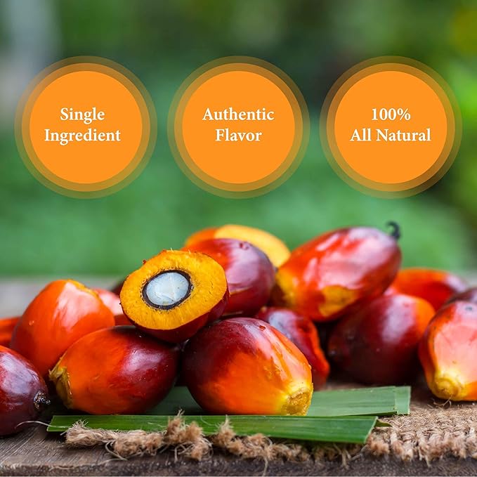 Ghana Heritage 100% Red Palm Oil 67.63 Fl Oz – Pure Red Palm Oil for Cooking – Natural African Palm Fruit Oil Authentic Pure Red Oil for Stews Sauces and More 2 Liter Bottle