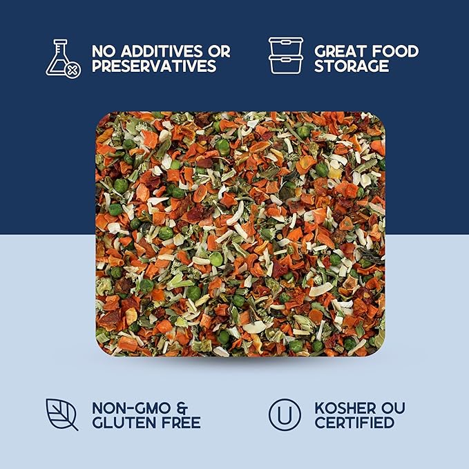 Harmony House Premium Vegetable Soup Mix - Dehydrated Vegetables for Cooking Camping Emergency Supply and More (9 oz Quart Size Jar)
