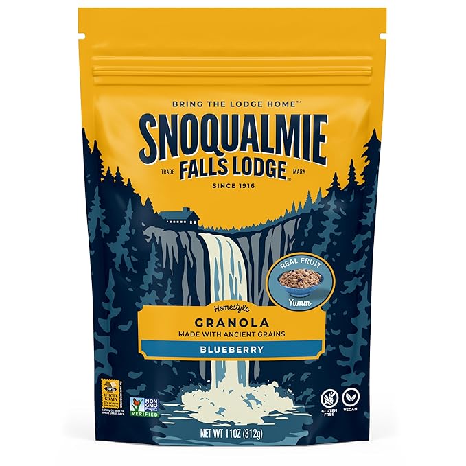 Snoqualmie Falls Lodge Honey Oat &amp Blueberry Granola Variety Pack Made with Real Honey Whole Grain Oats &amp Ancient Grains (11 Oz 2 Ct.) (Variety Pack)