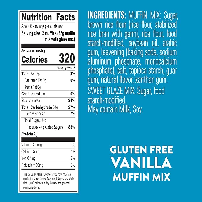 Krusteaz Gluten Free Vanilla Muffin Mix Gluten Free Vanilla Muffins With Sweet Glaze Mix 18 oz Box (Pack of 8)