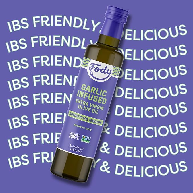 Fody Foods Garlic Infused Extra Virgin Olive Oil 8.45 Oz Low FODMAP Certified Gut &amp IBS Friendly Cold-Pressed Vegan Non-GMO Gluten Free Made in Italy