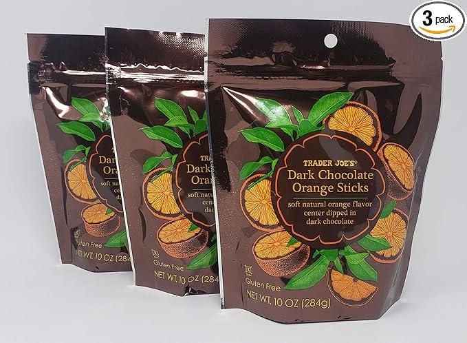 Trader Joe's Dark Chocolate Orange Sticks 10 oz (Pack of 3)