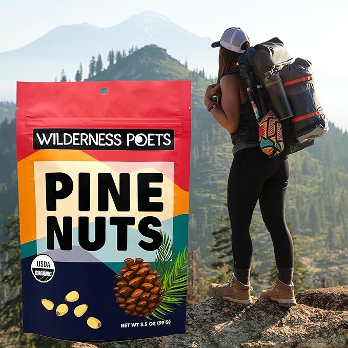 Wilderness Poets Organic Pine Nuts Fresh Sweet Creamy &amp Buttery (16 Ounce - 1 Pound)