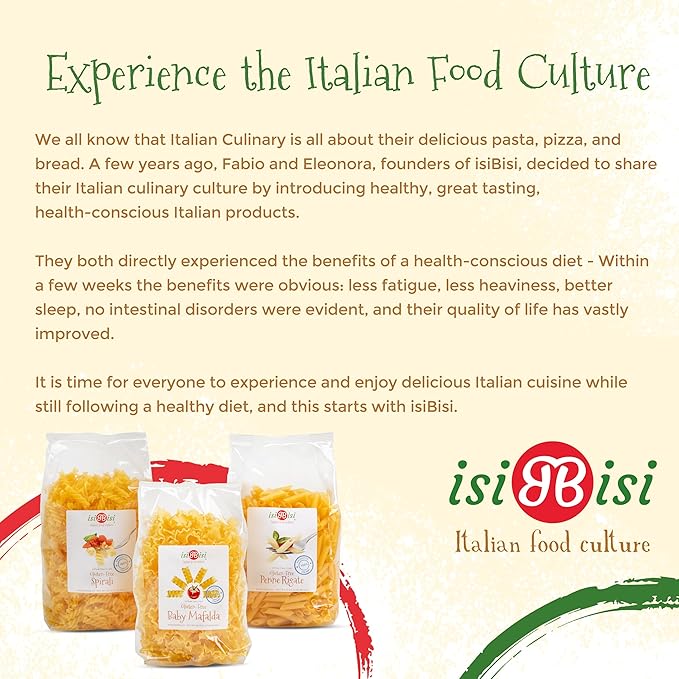 isiBisi Gluten-Free Pasta Sampler 3-Pack - Penne Baby Mafalda Spirali Noodles - Non GMO Vegan Made in Italy