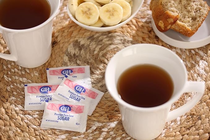 C&ampH Premium Pure Cane Sugar Packets 0.10 Ounce (2.8 Gram) NON-GMO Packets Pack of 800 in Dispenser Box