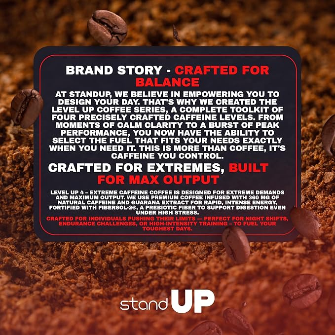 Level Up Premium Decaf Instant Coffee Sugar Free 30 Servings 10.58 oz (L4 - EXTREME 360MG)