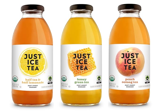 Just Ice Tea Organic Iced Tea 16 Fl Oz Glass Bottles
