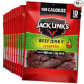 Jack Link's Jalapeño Beef Jerky Multipack - (10 Pack) 1.25 oz Bags - Ready to Eat Real Meat Protein Snacks - 12g Protein per Serving - Made with 100% Real Beef