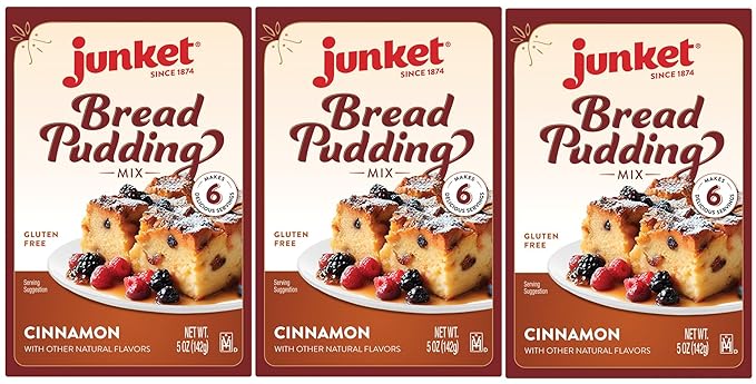 Junket Cinnamon Bread Pudding Mix 5 oz Makes 6 Servings (Pack of 3)