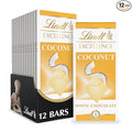 Lindt EXCELLENCE Coconut White Chocolate Bar White Chocolate Candy with Coconut Flakes 3.5 oz. (12 Pack)