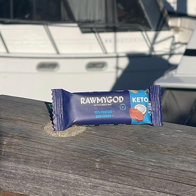 RAWMYGOD Fruit and Nut Bars Gluten Free Vegan No Added Sugar (12 bars Keto)