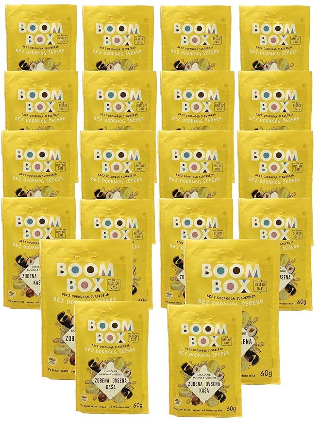 BOOM BOX Chocolate Banana Hazelnut Oatmeal - 60 g - Energizing Breakfast CereaL