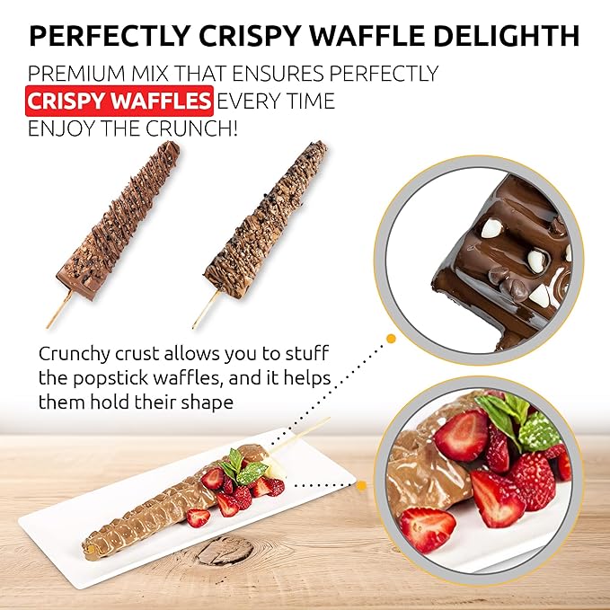 OldSoul Professional Popstick Waffle Mix | Chocolate Flavor | Stick Waffles Dough Mix | 5 Lbs | 112 Waffles (5 Lbs Traditional)