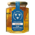 Savannah Bee Company Honey Comb Acacia Hex Jar - Glass Jar of Pure Acacia Honey