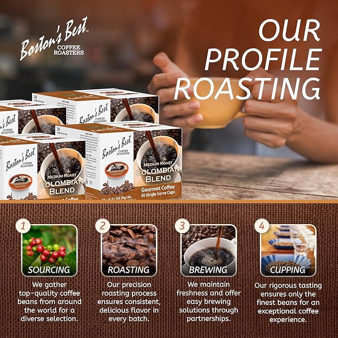 Boston’s Best - Colombian Blend Delectable Gourmet Bold Medium Roast Coffee Compatible with Keurig Coffee Maker 1 Count (144 Single Serve Cups)