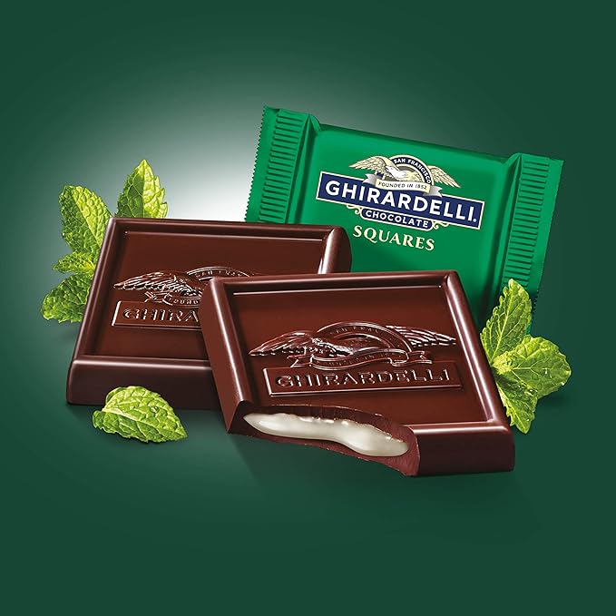 GHIRARDELLI Dark Chocolate Mint SQUARES Case Pack (430 ct) Premium Individually Wrapped Mint and Dark Chocolate Candy