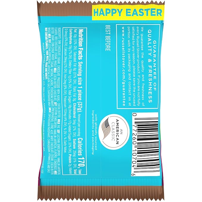 RUSSELL STOVER Easter Chocolate Truffle Milk Chocolate Easter Egg 1.3 oz. (Pack of 18)