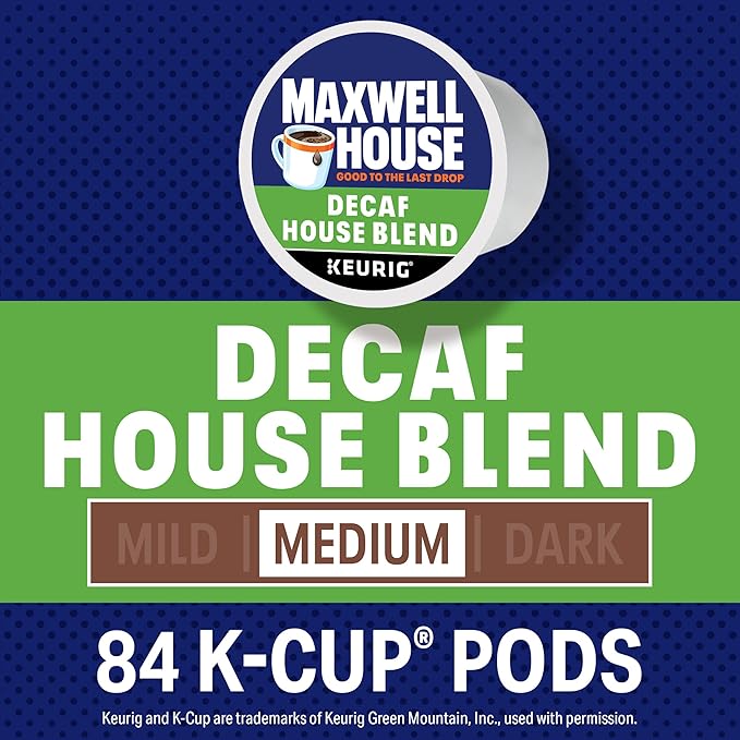 Maxwell House Decaf House Blend Medium Roast K-Cup Coffee Pods 84 ct Box
