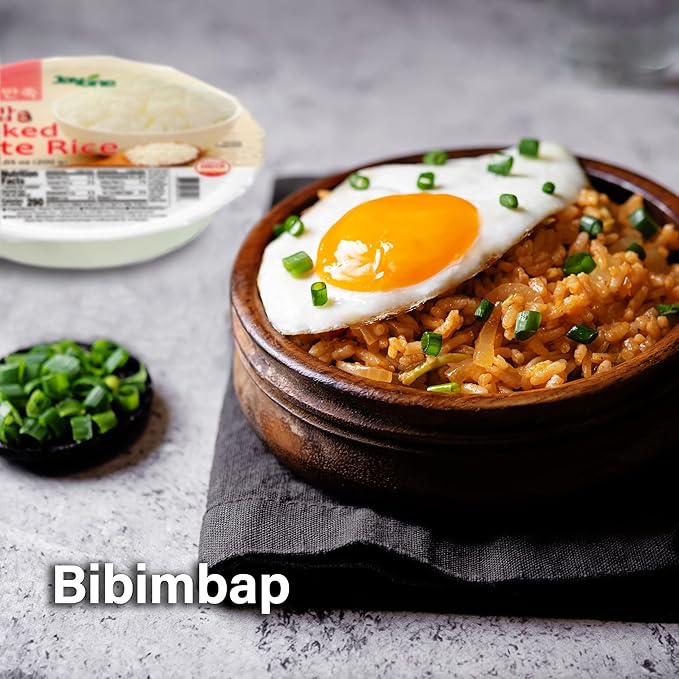 Jayone Instant Cooked Rice Pantry Staple Bap Sticky Microwavable Shelf Stable Asian Bap Product of Korea 7.05 oz (Pack of 12 / White Rice)