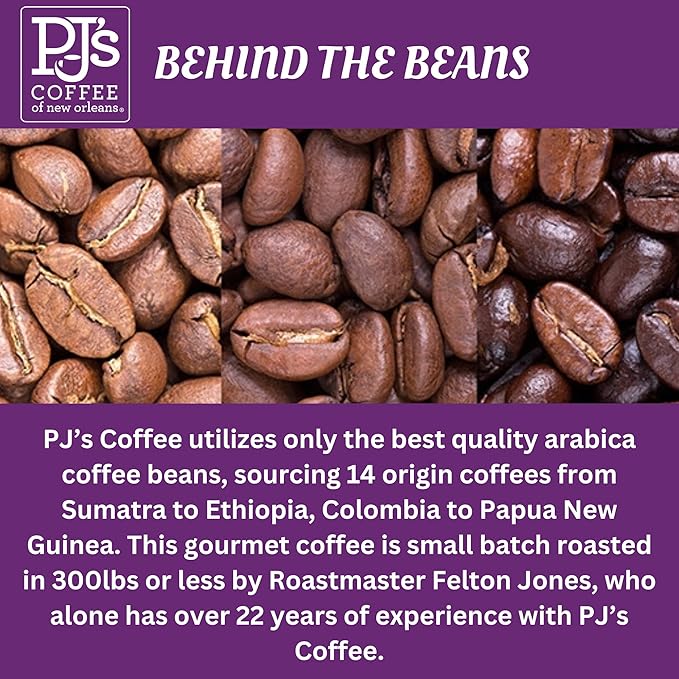 PJ's Espresso Dolce - Whole Bean Flavored Coffee - Sweet Smooth Chocolate Flavor 16 oz (Pack of 1)