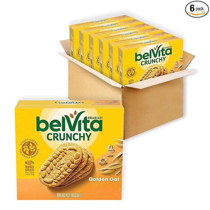 belVita Breakfast Bars Biscuits Golden Oat 30 Total Packs 6 Boxes (4 Biscuits Per Pack)