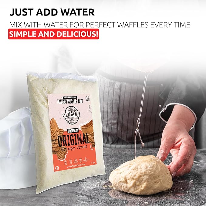 OldSoul Professional Taiyaki Waffle Mix | Crispy | Original Flavor | Dough Mix | 10 Lbs | 168 Waffles (10 Lbs Traditional)