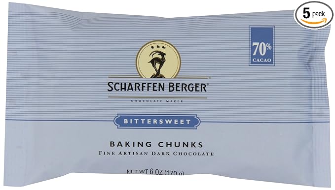 SCHARFEEN BERGER Baking Chocolate Chunks Bittersweet 6 Ounce (Pack of 5)