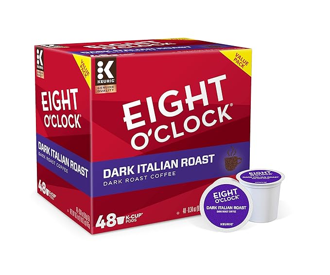 Eight O'Clock Coffee Dark Italian Roast Single-Serve Keurig K-Cup Pods Dark Roast Coffee 48 Count