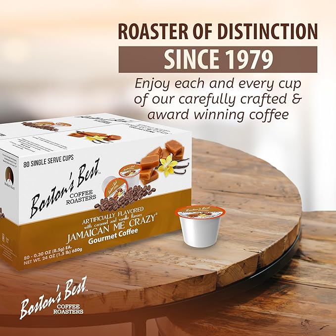Boston’s Best - Jamaican Me Crazy Flavored Delicious Gourmet Coffee 1 Count (80 Single Serve Cups)