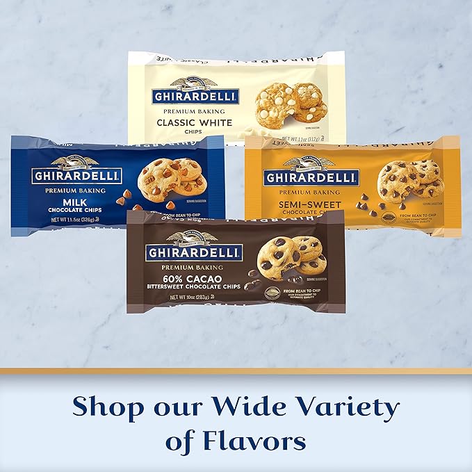 GHIRARDELLI Non-Dairy Dark Chocolate Chips for Baking Premium Baking Chips 10 OZ Bag (6 bags) (Pack of 6)