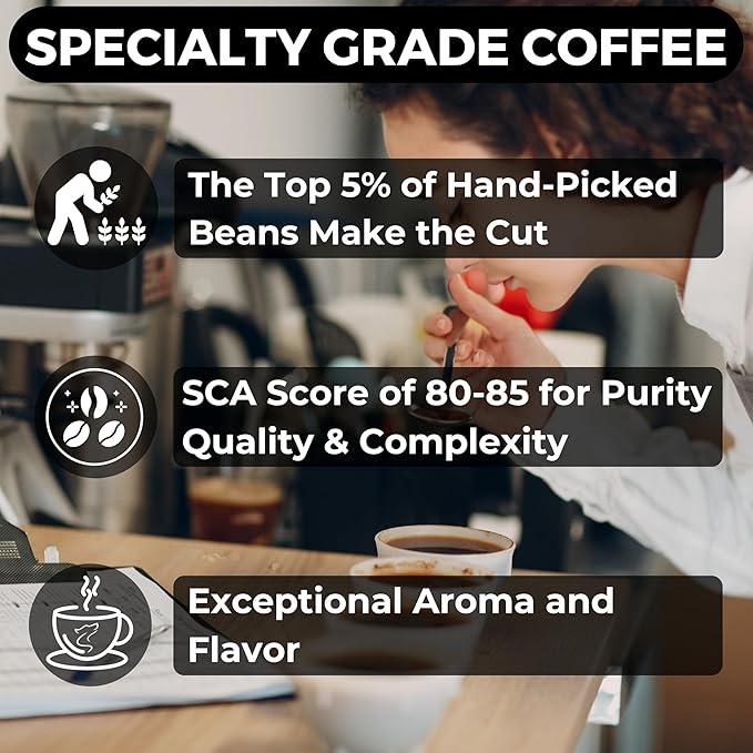 Moonbean - Freshly Roasted After Your Order – Specialty Grade Low Acid Organic Single Origin Medium to Dark Roast Coarse Ground Coffee No Bitterness Ethically Sourced 12OZ Compostable Bag