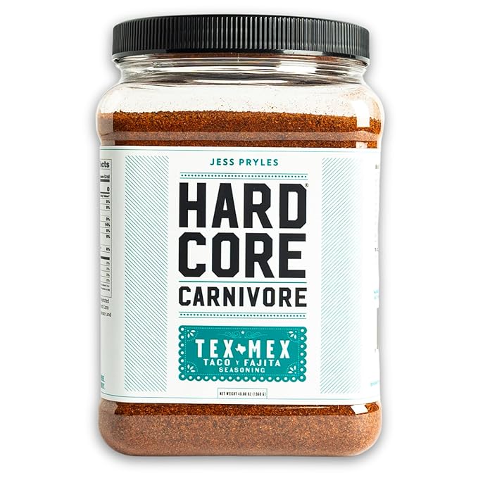 Hardcore Carnivore Tex Mex: Taco Fajita and Grilling Seasoning (48 oz Mega Pack) Texas-Made Spice Blend for Chicken Beef and More
