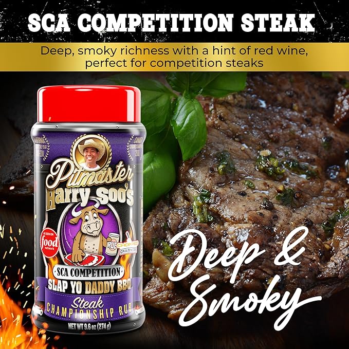 Slap Yo Daddy BBQ Rub Seasoning SCA Competition Steak - Championship Steak Seasoning From Pitmaster Harry Soo – Savory Prime Rib Rub – No MSG Gluten-Free – 9.6 oz