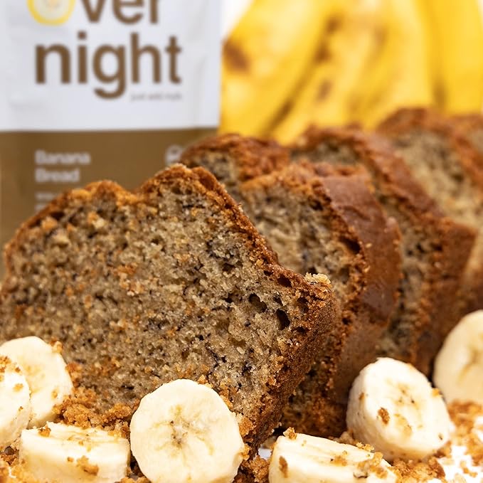 Oats Overnight Banana Bread 8 Pack &amp Blueberry Cobbler 8 Pack - Vegan 20g Protein High Fiber Breakfast Shake - Gluten Free Non GMO Oatmeal