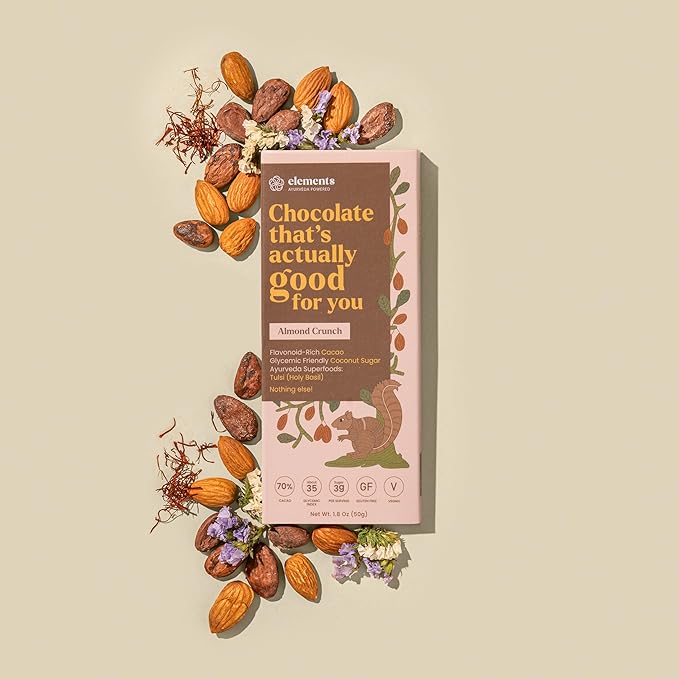 Elements Truffles Dark Chocolate Bar Combo Pack of 9 | Ayurvedic Vegan &amp Gluten Free | No Refined Sugar &amp Artificial Flavours | Enriched with Cocoa &amp Coconut Sugar